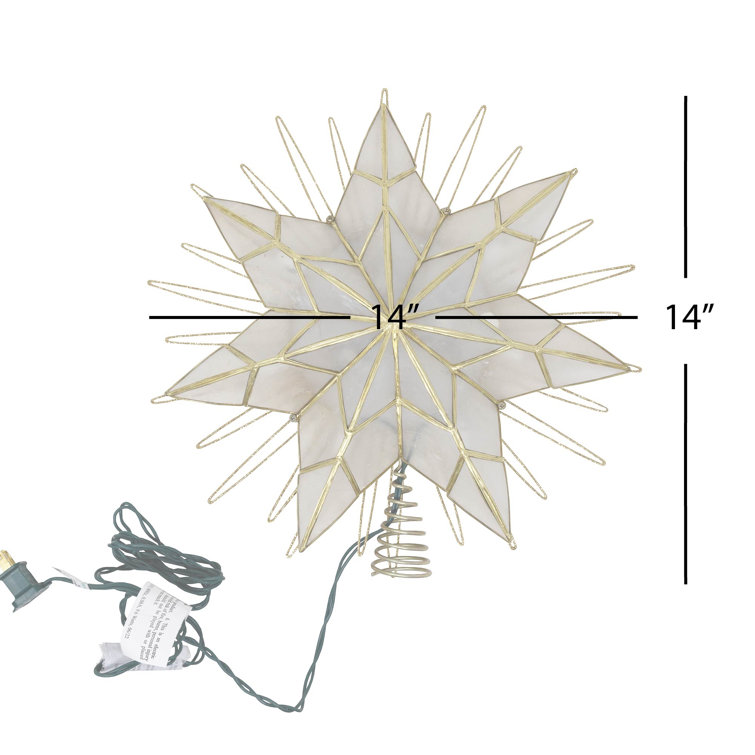 Kurt Adler 7Point Natural Capiz Star Tree Topper Wayfair